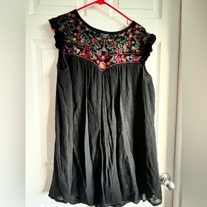 Black embroidered top dress